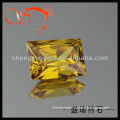 15X20mm golden yellow rectangle cubic zirconia